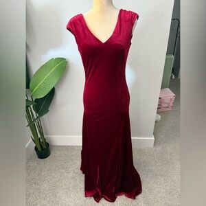 Theia Deep Red Maxi Dress